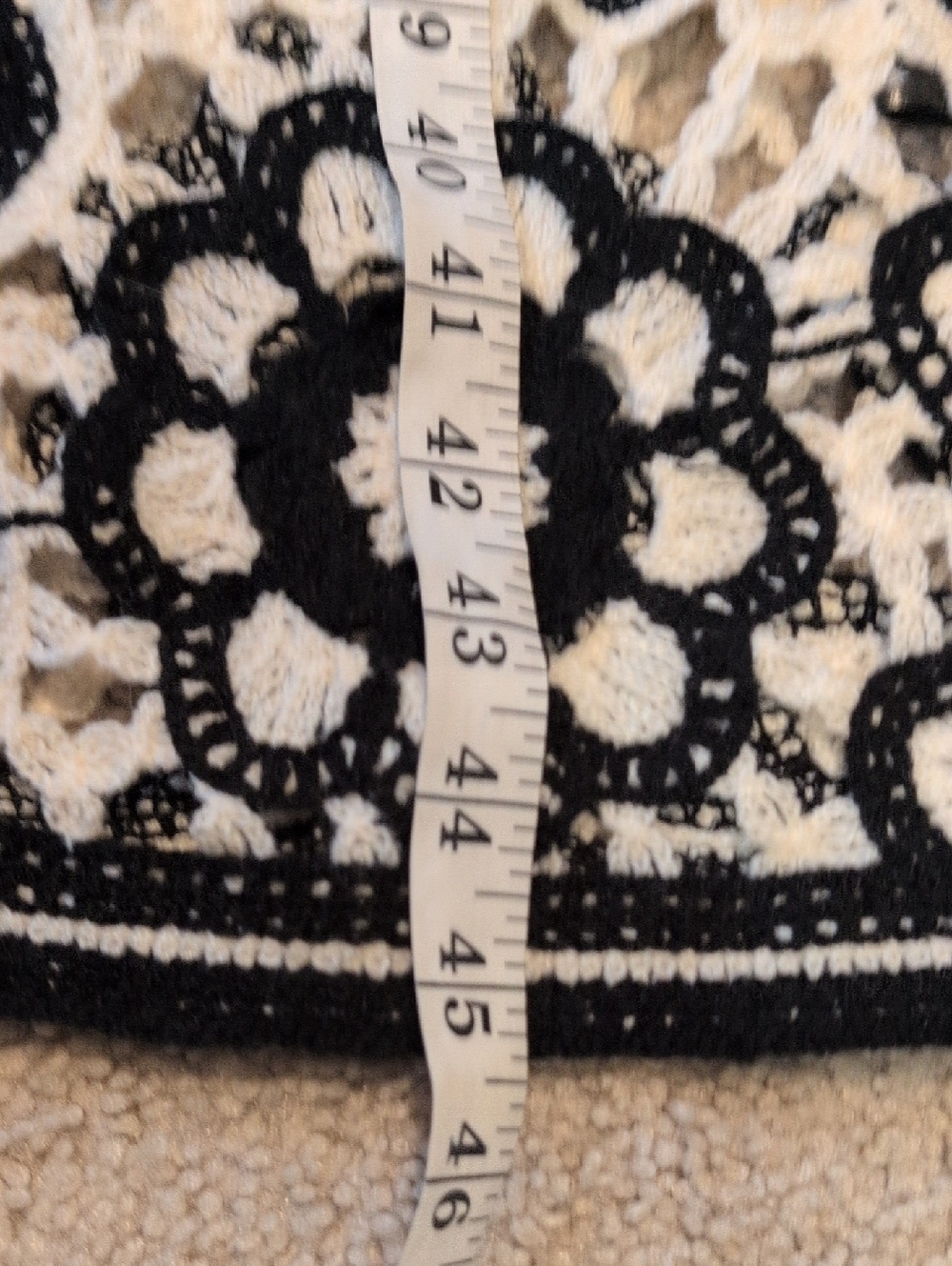POL Black & Cream Crochet Long Cardigan Sweater - Picture 9 of 10
